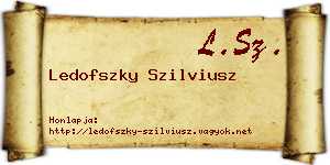 Ledofszky Szilviusz névjegykártya